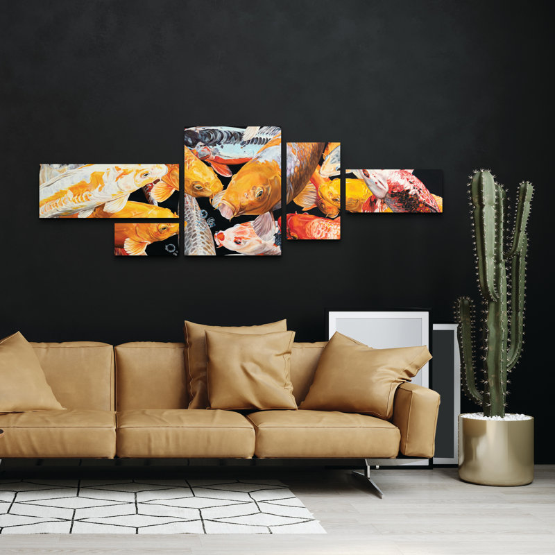 Ensemble de 5 panneaux muraux - PETER GOODHALL «Dsc 5353», art mural sur toile pour le salon, la chambre à coucher ou le bureau 