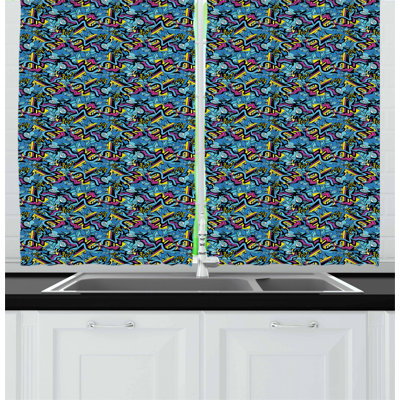 Abstract Tailored Kitchen Curtain