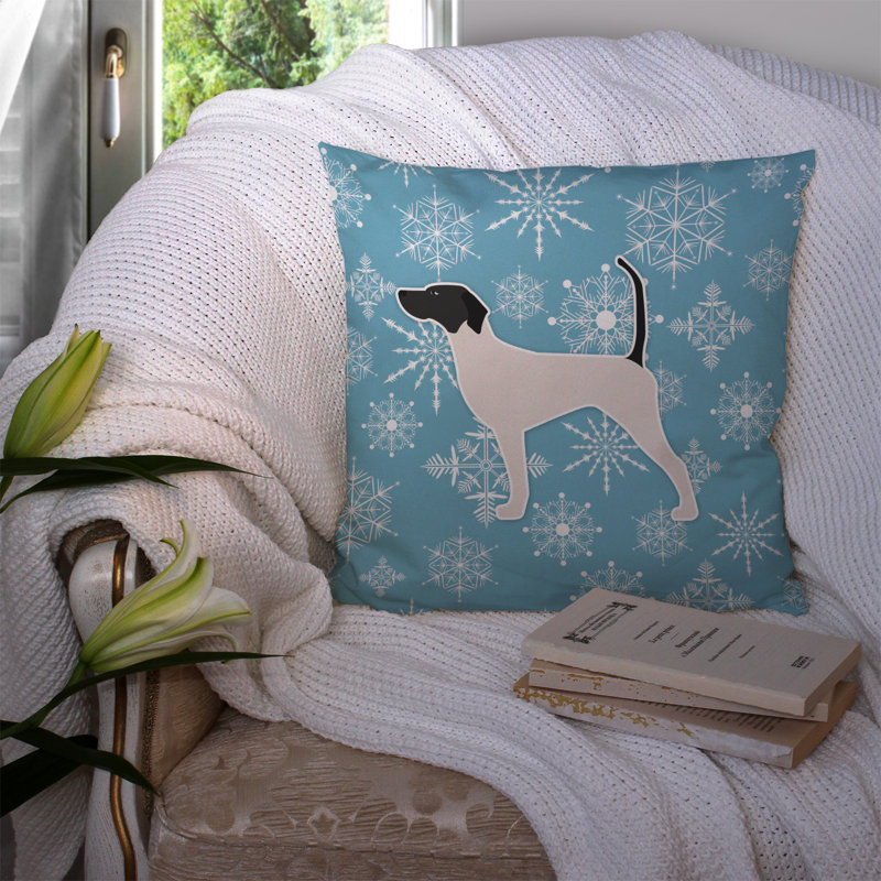 Winter Snowflakes Indoor/Outdoor Throw Pillow, 14" H x 14" W x 3" D