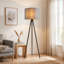 Lampe sur pied géométrique contemporaine Elysian noir/gris