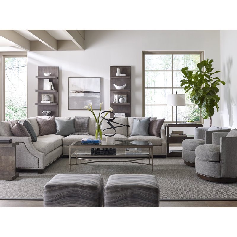 Michael Weiss Bernadette Upholstered Swivel Barrel Chair, Hampton, Nadia Parchment