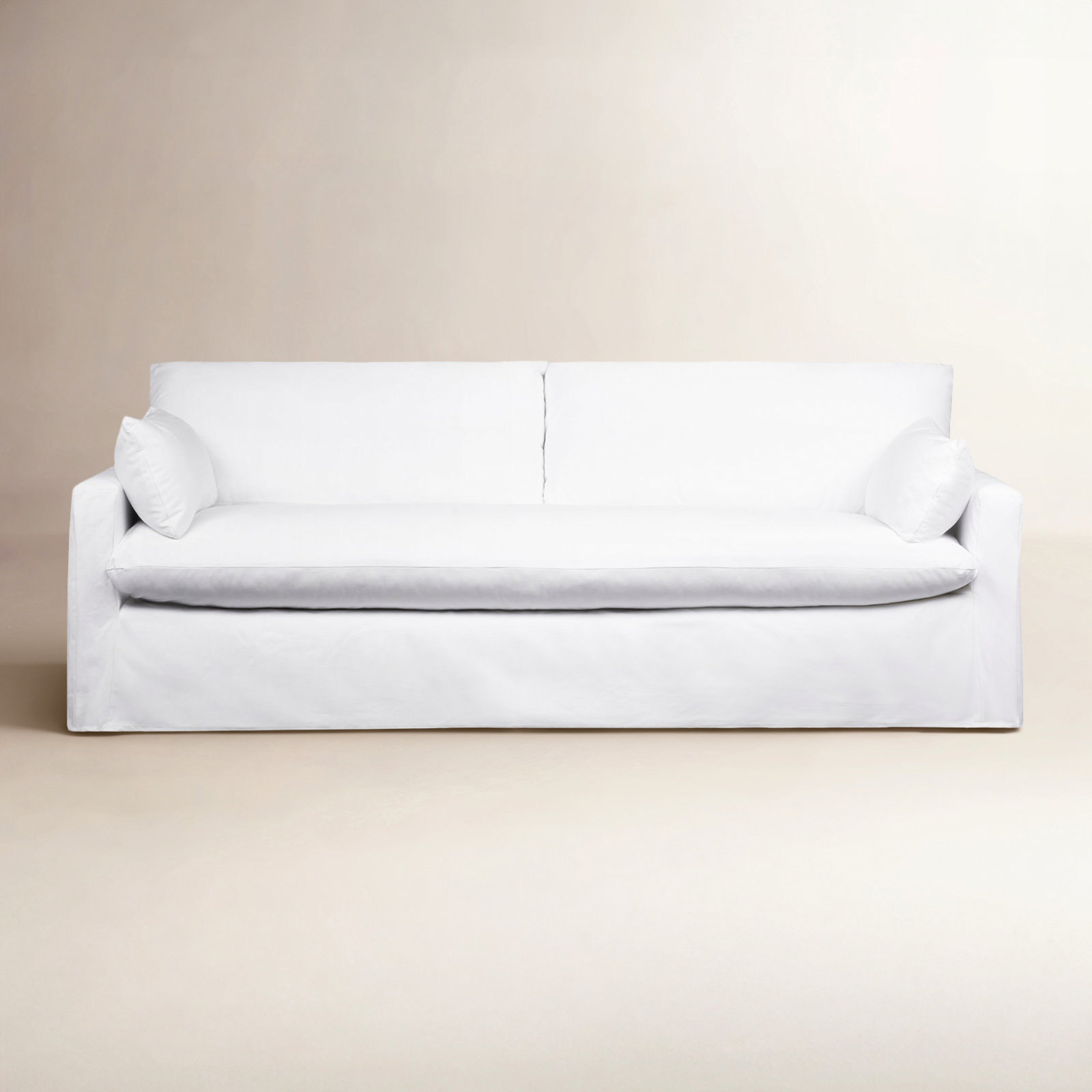 Luna 96'' Sofa, Classic Bleach White Twill