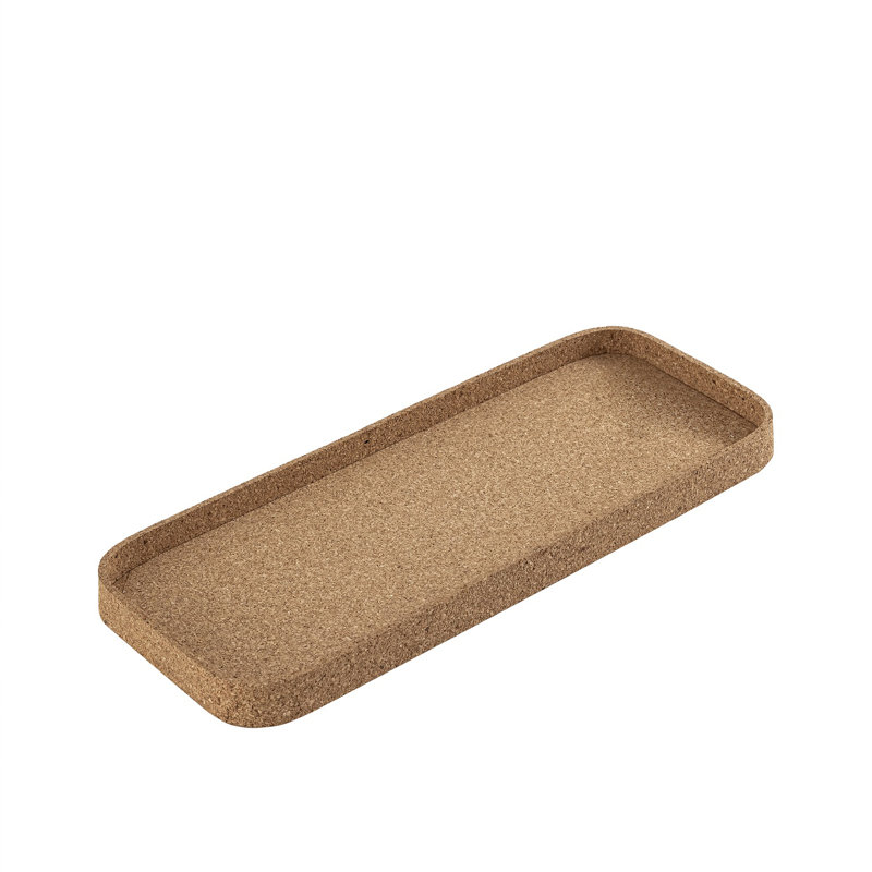 Grand plateau rectangulaire en liège, L 7,5 po x P 18,5 po x H 1,25 po