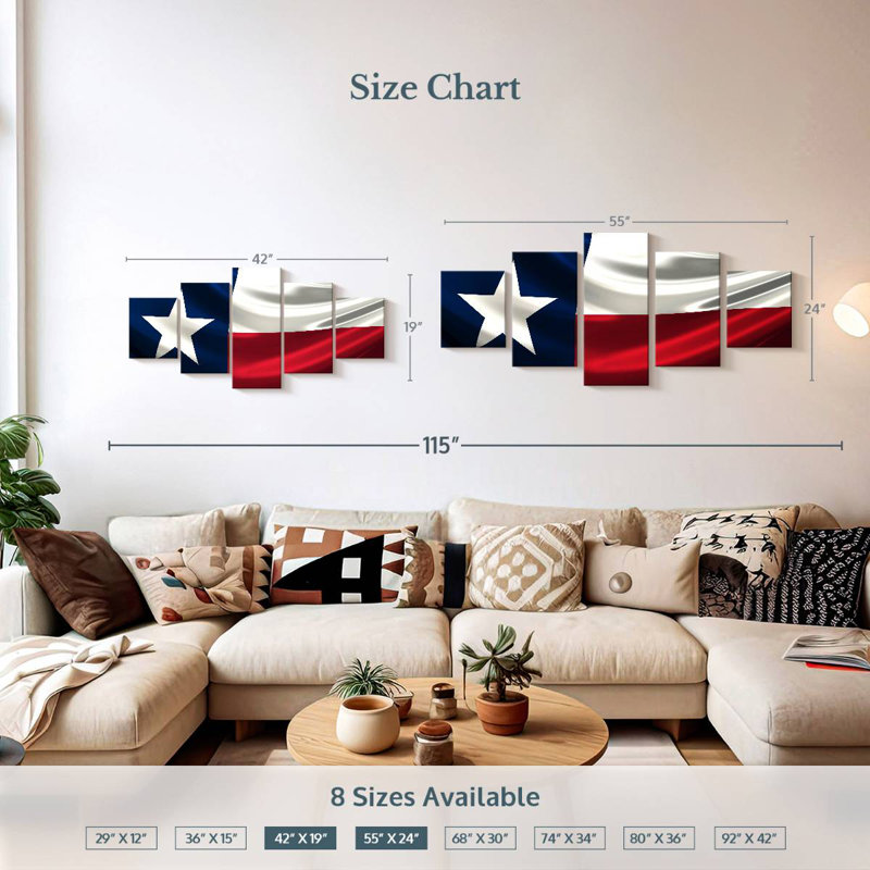 Windy Texas Flag, 24" H x 55" W
