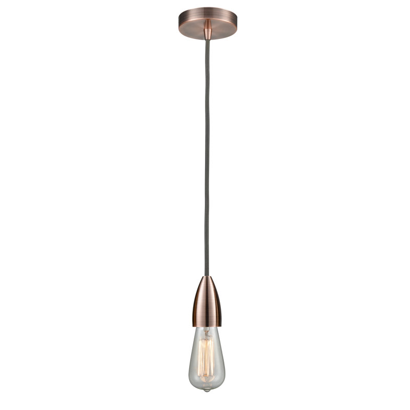 Cecile 1 - Light Single Pendant, Antique Copper/Gray