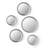  Bedouet 5-Piece Antique Silver Round Wall Mirror Set-949931313
