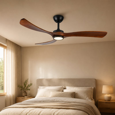 Ventilateur de plafond noir 72 "avec lumière