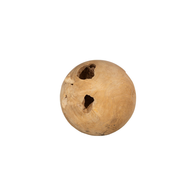 Teak Wood Ball Medium Sculpture