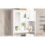 Armoire de salle de bain murale à miroir - 2 tablettes réglables à hauteur blanche pour le rangement d'accessoires avec articles de toilette et articles essentiels
