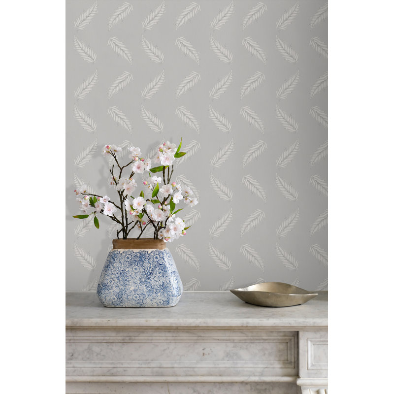 Yuki Osada Floral Wallpaper Double Roll, Gray