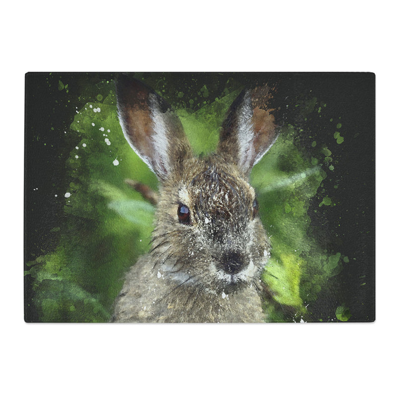Rabbit Paint Splash Chopping Board, 0.4cm H x 20cm W x 28.5cm L