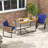 3 Pcs Patio Dining Table Set With Bistro Chairs Large W/ Seat Cushions