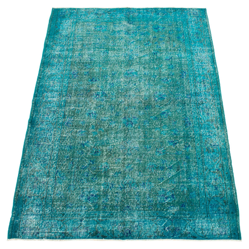 Tapis turquoise à transition de couleur 5 pi 6 po x 8 pi 2 po