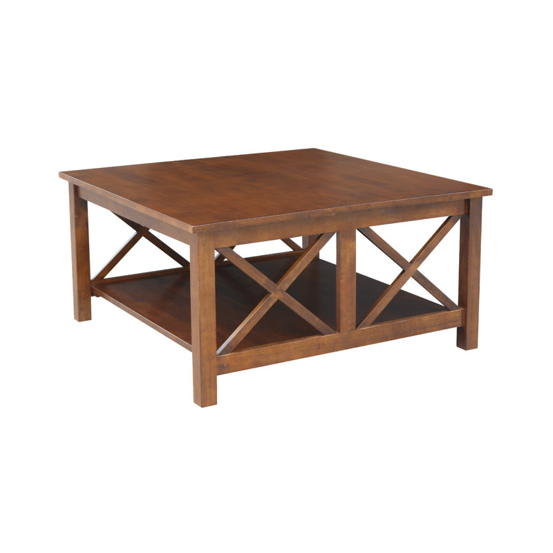 Rossitano Solid Wood Single Coffee Table, 18" H x 36" L x 36" W, Espresso