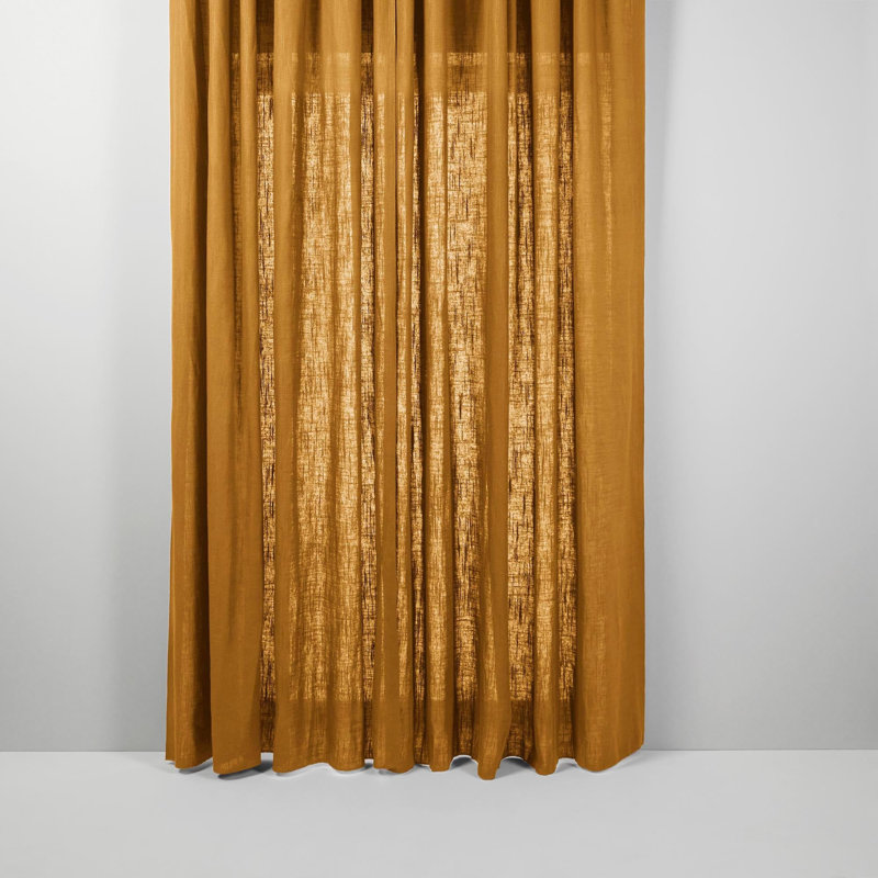 Bellavista Semi Sheer Curtain Single Panel, 138 x 350cm, Ochre