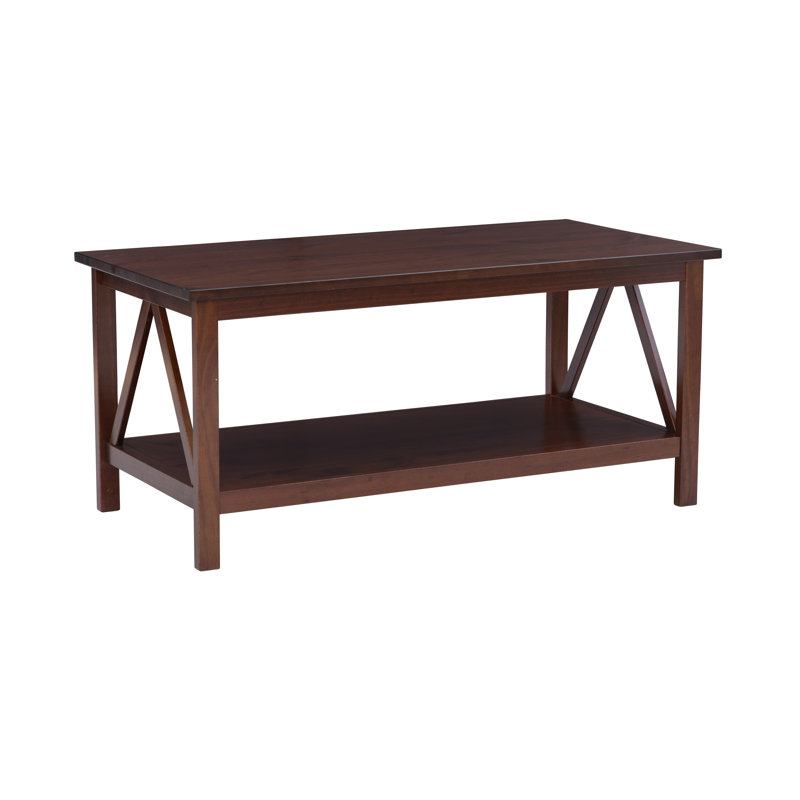 Table basse à 4 pieds avec rangement Soule, Tabac antique