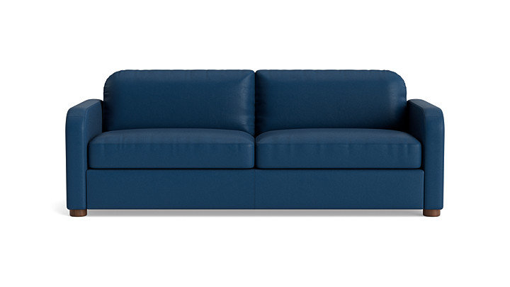 Archie Leather Sofa (85"), Leather - Deep Blue