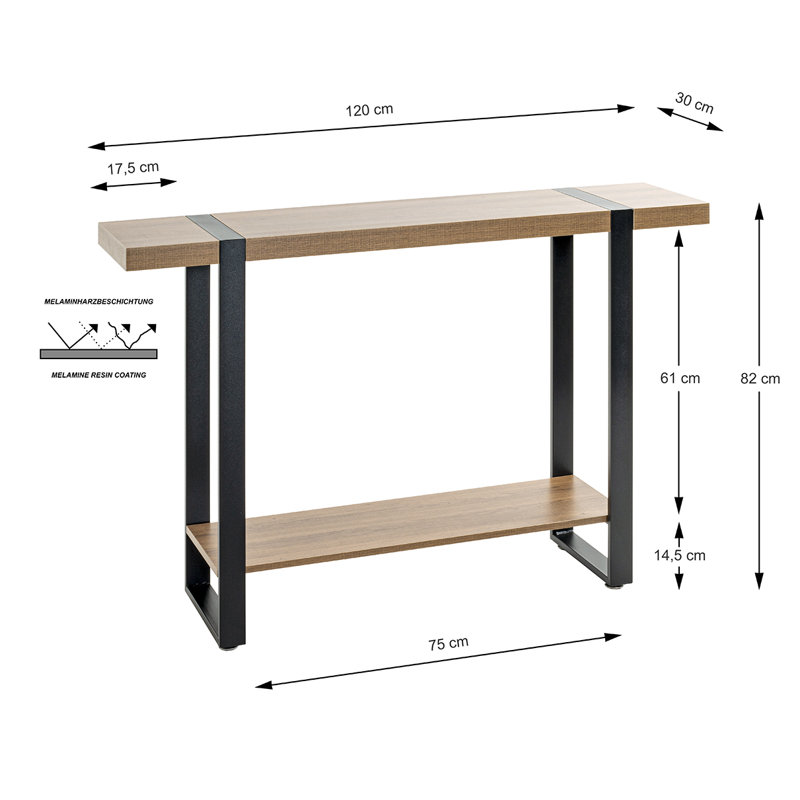 Prague 120Cm Console Table, Oak