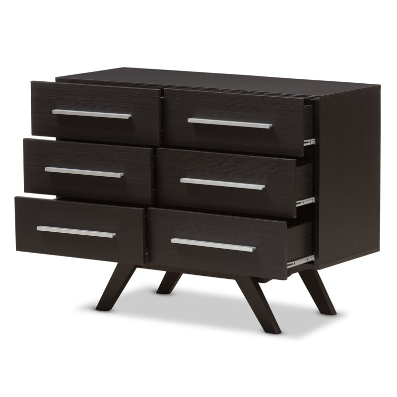 100cm W 6 - Drawer Chest of Drawers, Dark Brown