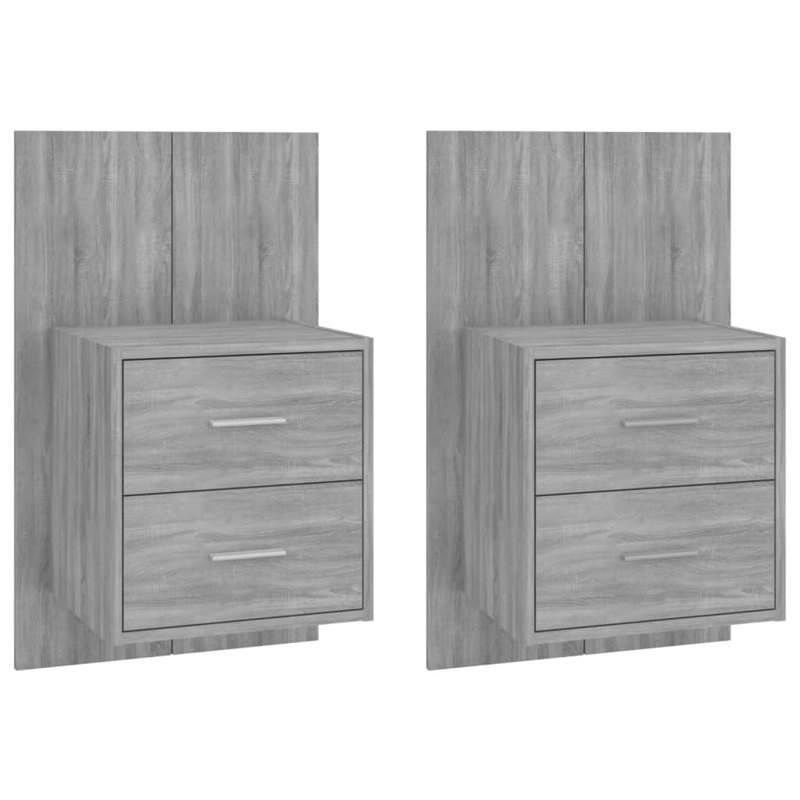 Jaiceon Wall-mounted Bedside Cabinet, Grey Sonoma
