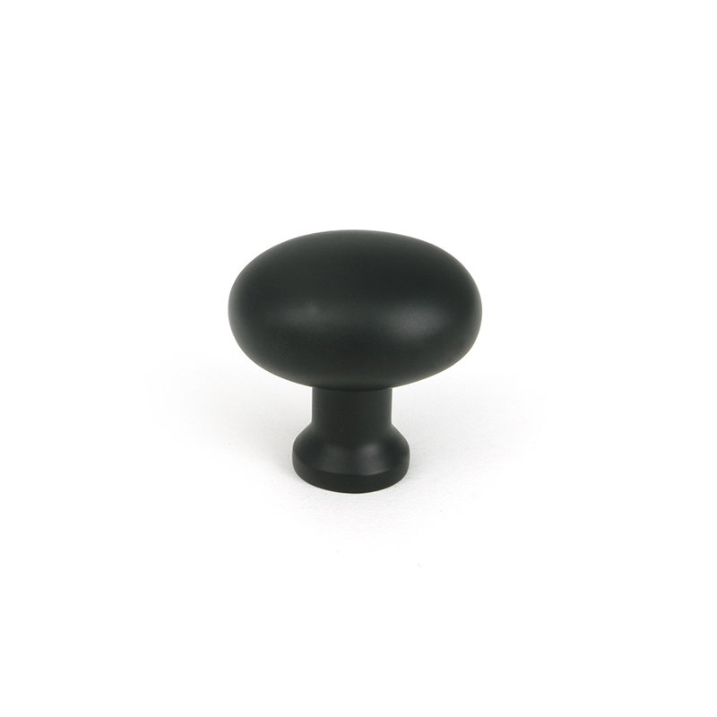 Moore Cabinet Knob, Matt Black, 1.26" Knob Diameter