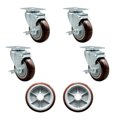 4 Piece Regency U-Boat Locking Caster Set