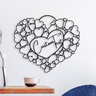 Cœurs en métal personnalisés et amour Art déco, cadeau de décoration murale en métal pour la Saint-Valentin, fête des mères