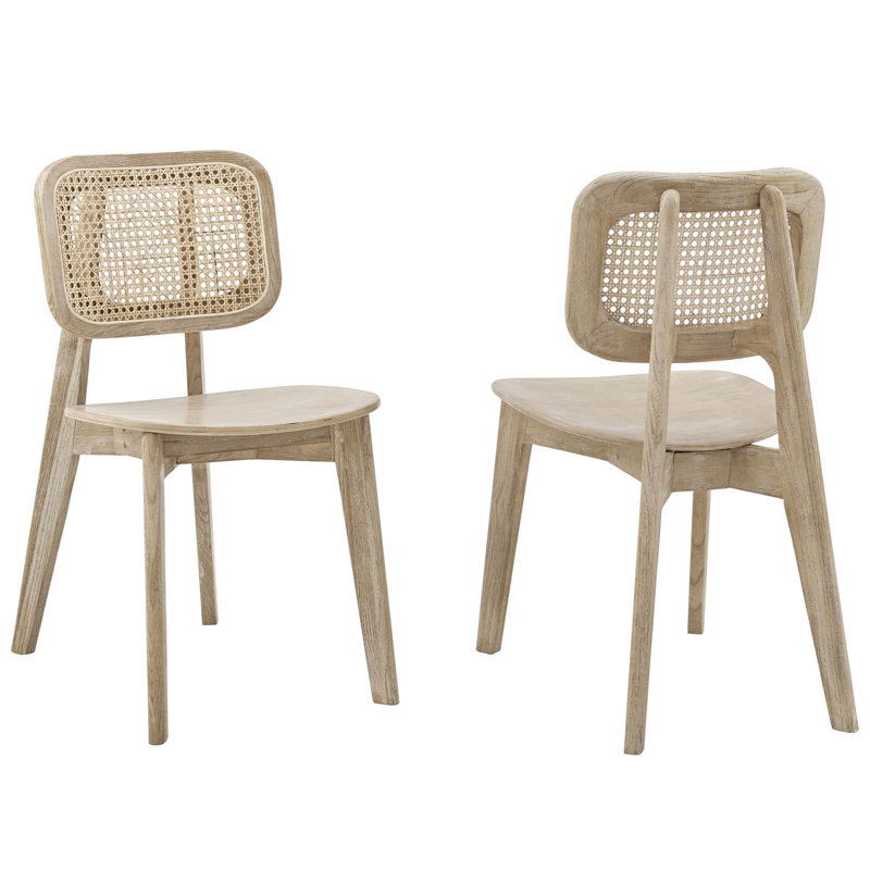 Ensemble de 2 chaises de salle à manger en bois Habitat par Modway, gris