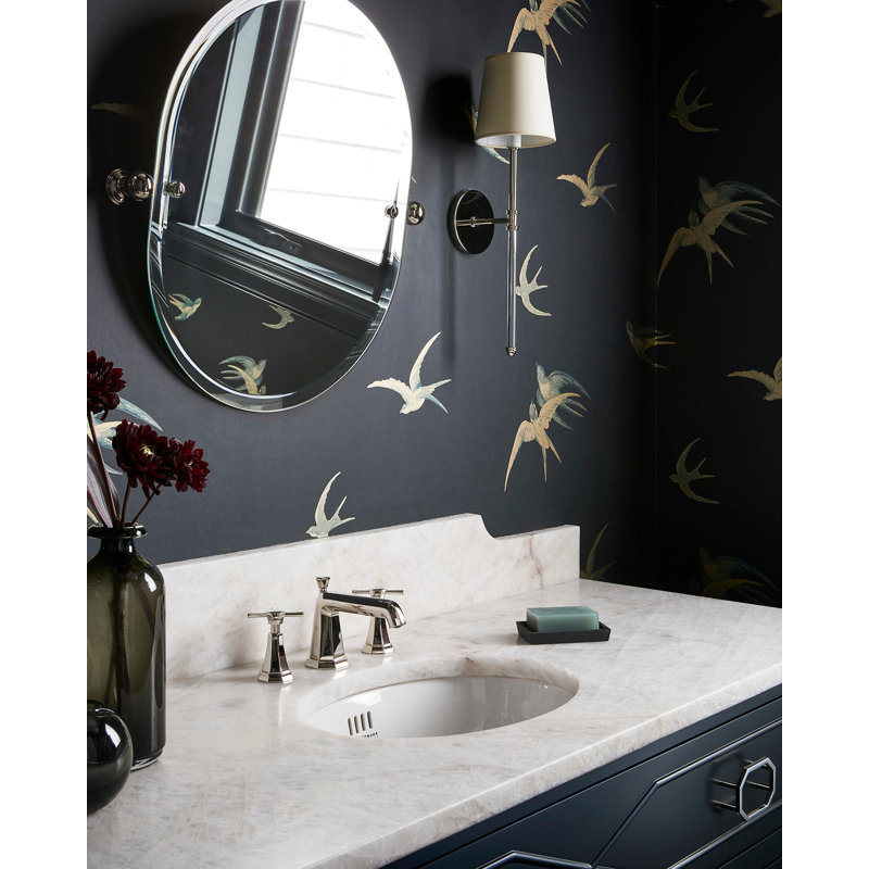 Deco Widespread Bathroom Faucet with Drain Assembly, English Gold