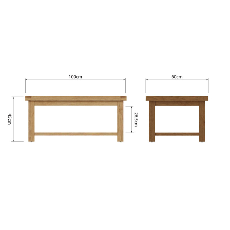 Oakham Coffee Table, 45cm H x 100cm W x 60cm D