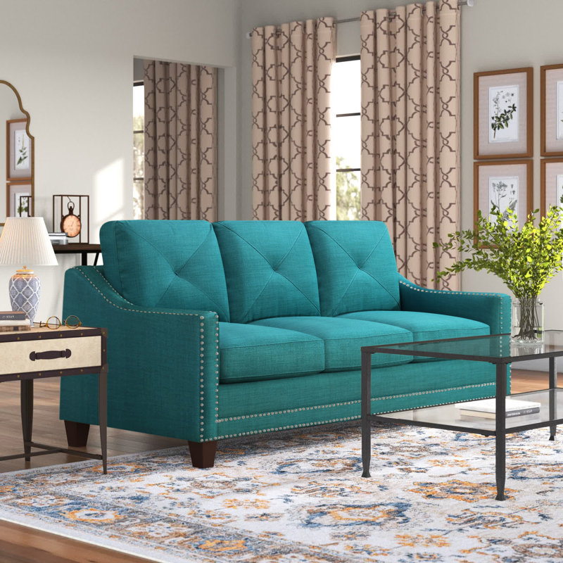 Offerman Upholstered Sofa, Taupe 100% Polyester, 37" H x 78" W x 35" D
