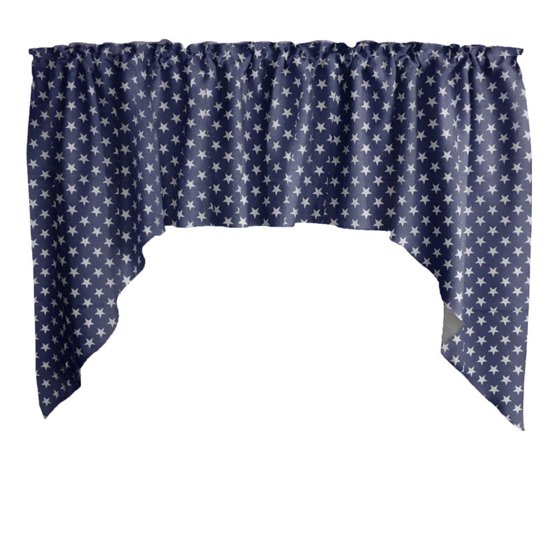Cantonnière à imprimé étoiles, Bleu marine