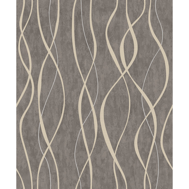 Special FX 2 Glitter Ribbons Design Wallpaper Roll, Gold/Silver/Brown