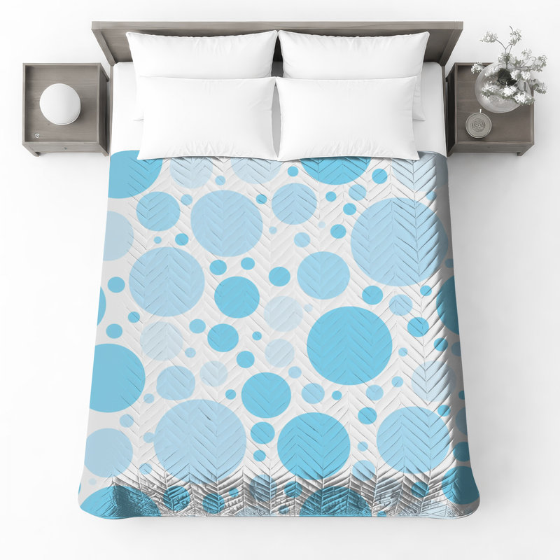 Couvre-lit matelassé Blue Circles, Lit simple