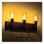 Luminaire de salle de bain 3 lumières noir mat et bois avec abat-jour en verre transparent