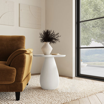 Table d'appoint 20 po avec plateau en forme de nuage blanc cassé Perth
