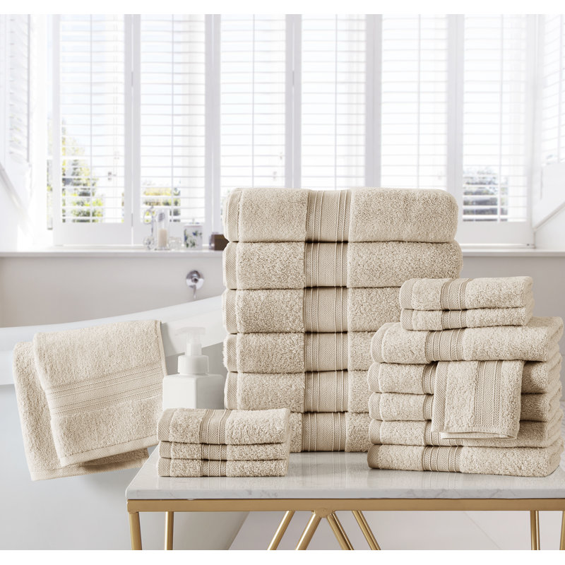 Ensemble de 18 serviettes en coton 18 pièces, Bouleau
