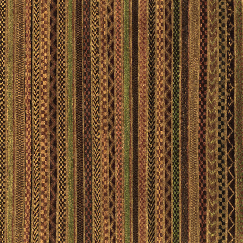 Tapis brun en laine et polyester tissé à la machine Eletto, Carré 4 pi