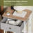 Velvet Upholstered LED Bed With 2 Nightstands Set, USB/Type-C Charging Station, Adjustable Headboard, No Box Spring Needed-1731679339-1731679337