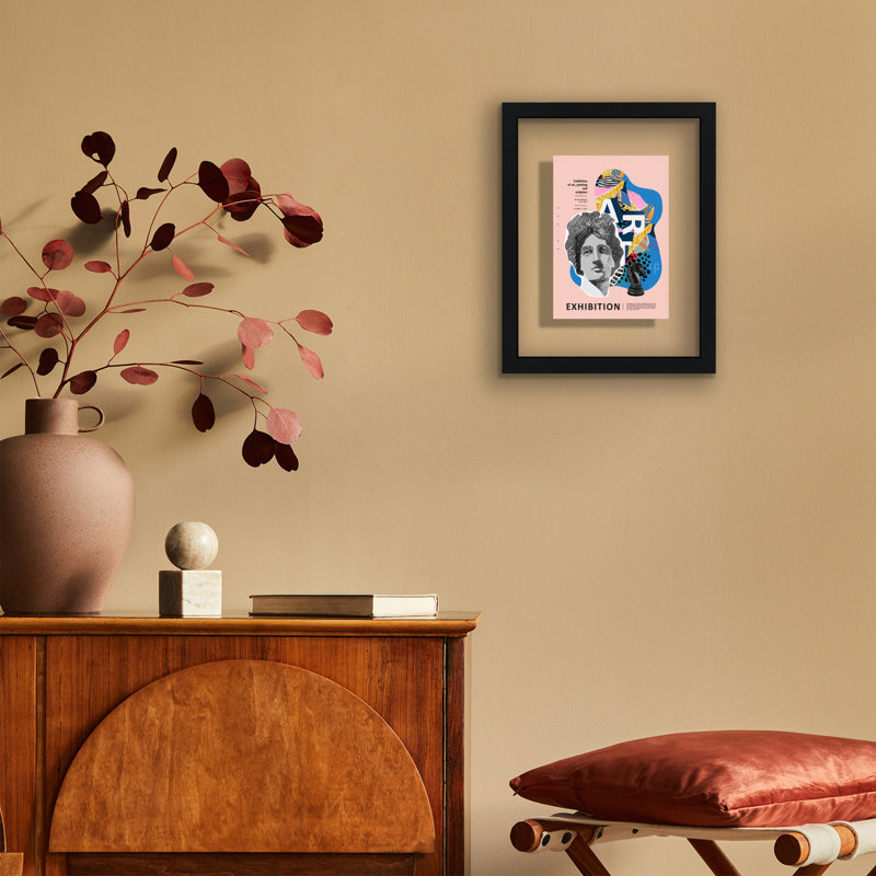 Rykeem Floating Frame for Playbills - Composite Wood & Plexiglass - 9.5x12 - Black
