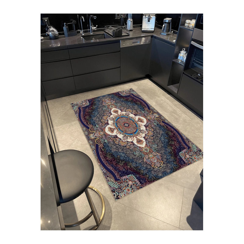 Multicolored Traditional Motif Floral Patterned Ethnic Vintage Decorative Carpet, Runner 2'6" x 6'7"
