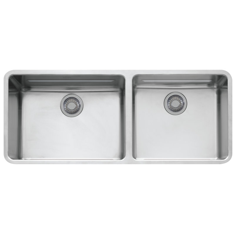 Évier de cuisine à double cuve encastrable l 43 po x l 18 po Kubus