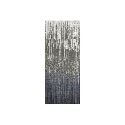 2'6" x 6'3" New Hand Knotted Grey Wool Runner Oriental Rug - MOA10275308