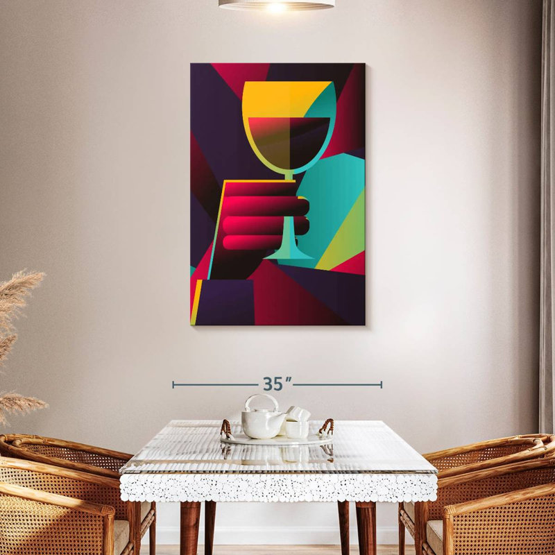 Yarlin Geometric Wine, 24" H x 16" W