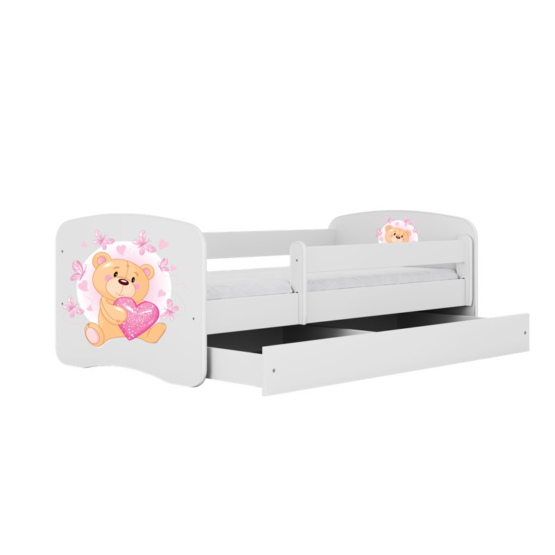 Cicero Drawer Convertible Bed and Mattress, Toddler (70 x 140 cm), White