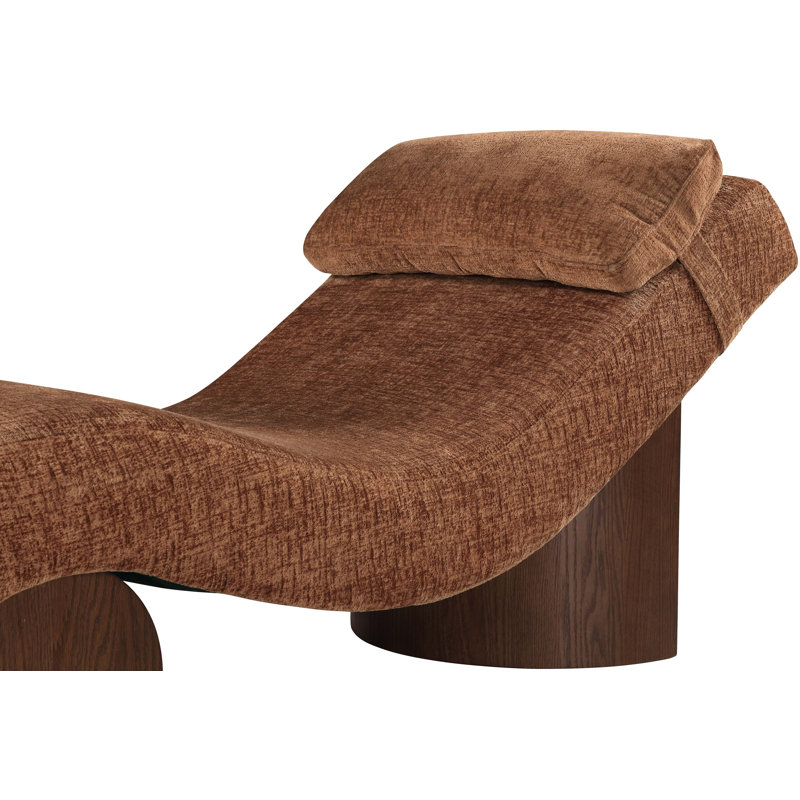 Méridienne Marcella, Tissu de polyester cognac, Brun