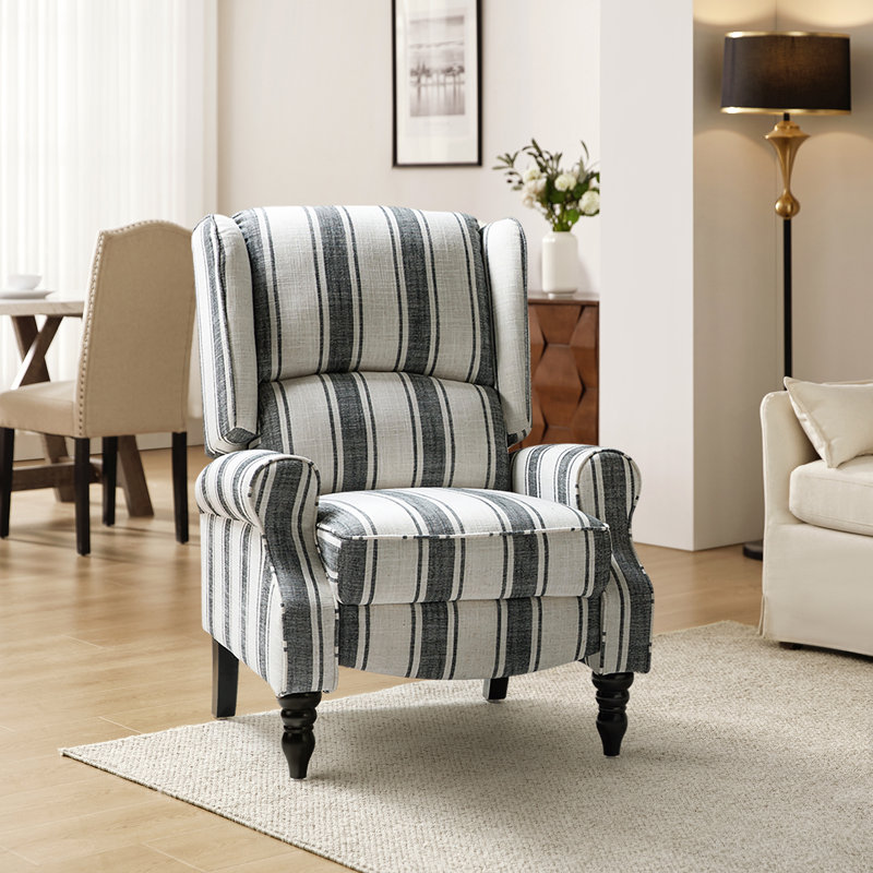 Fauteuil inclinable standard Brodie de 31 po de large avec conception à oreilles, Rayures noires