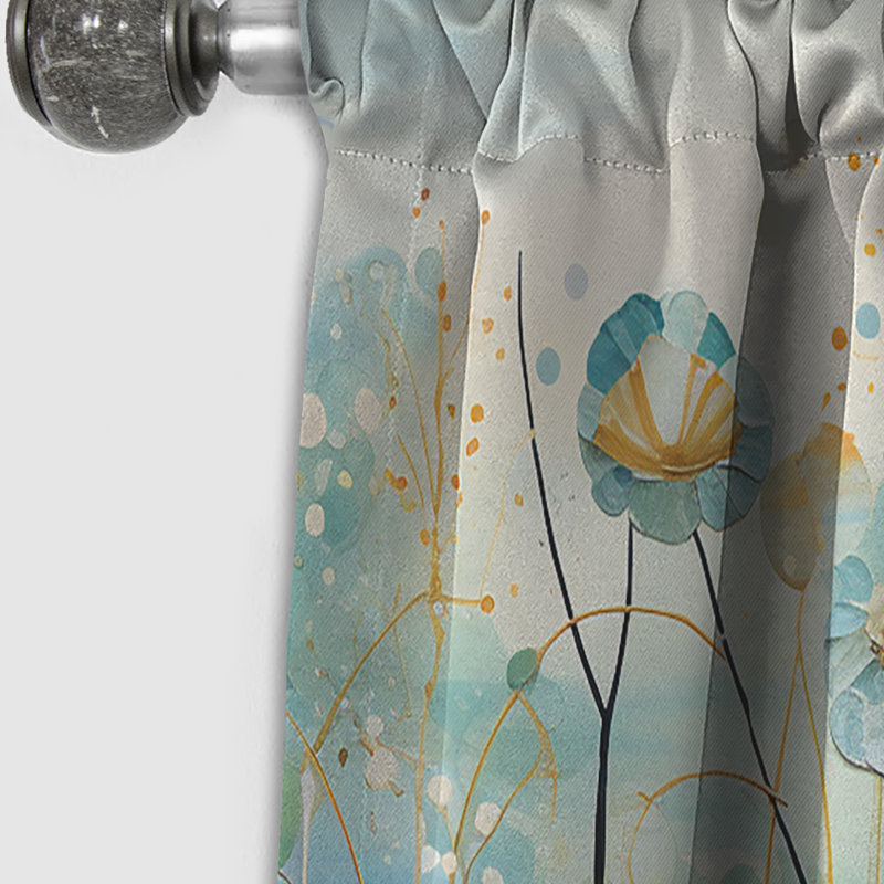 Blue Tranquil Gardens III - Rideau Botanicals - Rideau occultant abstrait - 1 panneau, L 52 po x L 95 po