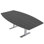Boat Shaped Conference Table with Metal T Base