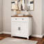 Buffet 30 po avec tiroirs et tablettes réglables, organisateur de porte de grange en grain de bois blanc pour cuisine, salle à manger, salon, vestibule, bar